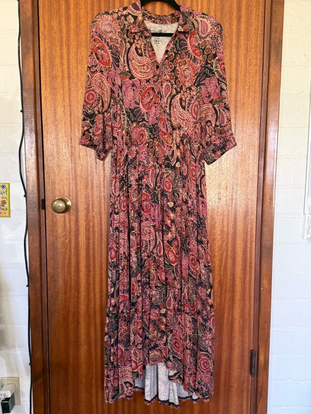 NATURAL LIFE Paisley Midi Dress in Rust and Black - Picture 3 of 8